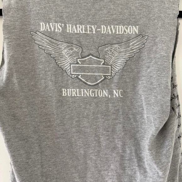 Grey Harley Davidson‎ Women's Tank Top with Cut Out Grey Size Large - Picture 3 of 5